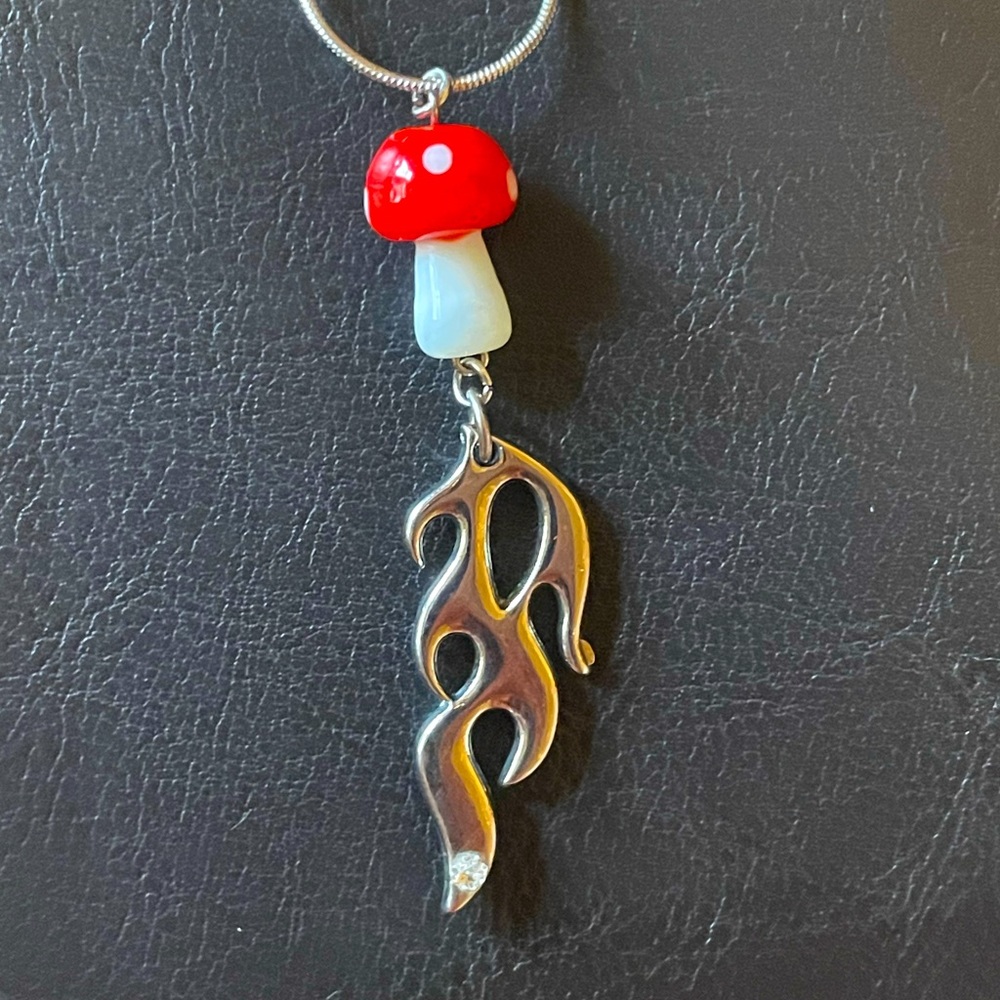 Shroom Rocket hand made necklace